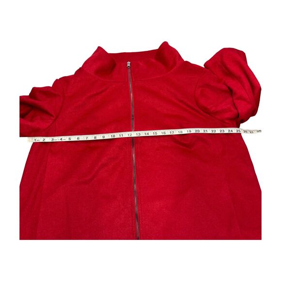 Jessica London Coat Women's 18W Red Polyester Mock Neck Full Zip - Picture 5 of 9